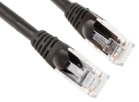 Kabel kategorii 6, Czarny, Wtyk RJ45/męski RJ45dł.: 500mm, mat. koszulki: LSZH