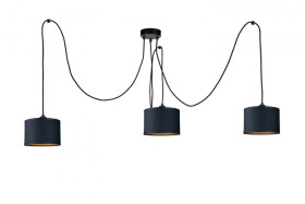 Lampa wisząca nowoczesna abażur 3xE27 FLOW BLACK LONG