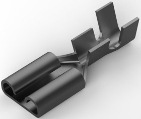 Uninsulated flat plug sleeve, 6.35 x 0.81 mm, 0.82 to 2.08 mm², AWG 18 to 14, brass, tin-plated, 170213-2