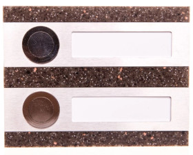 Przycisk dzwonkowy podłużny podwójny brązowy 1A/50V PDK-250/2-BRA YNS10000016