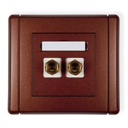 Gniazdo głośnikowe poj. (typu banan - czerwony i czarny, pozłacany, 4 mm2, do lutowania od strony puszki)