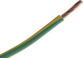 Przewód montażowy 10 mm² Zielony/Żółty RS PRO PVC 7 AWG 600 V dł. 25m 80/0,4 mm +70°C BS 6231