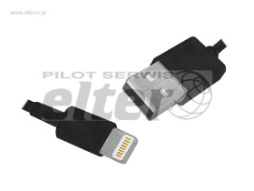 Kabel USB - Lightning iPhone 1m płaski czarny