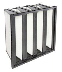 Filtr panelowy F9 wymiary rzeczywiste 592 x 592 x 296mm typu V wymiary 592 x 592 x 296mm głębokość 296mm