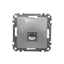 Gniazdo komputerowe RJ45 kat. 5e STP, srebrne aluminium, Sedna Design i Elements SDD113451S