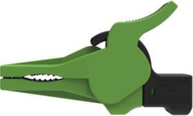 Safety alligator clip, green, max. 34 mm, L 88.5 mm, CAT III, CAT IV, socket 4 mm, SAK 9230 NI / GN