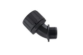 Łącznik do kanałów kablowych HellermannTyton gwint M50 42mm Kolanko 45° Poliamid 6.6 (PA66) IP66 Czarny