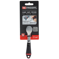 Grzechotki, 1/4 cala, dł. 121,2 mm, Stal chromowo-wanadowa, Facom