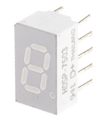 Wyświetlacz diodowy LED 7-segmentowy ze wspólną katodą 5,4 mcd RH DP, Czerwony 7.6mm Broadcom 626 nm