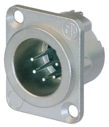 Złącze XLR 5 -pinowe Montaż na panelu Męski