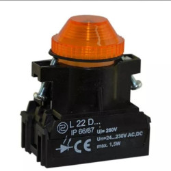 Lampka sygnalizacyjna 22mm żółta 24-230V AC/DC W0-LDU1-L22WDB G