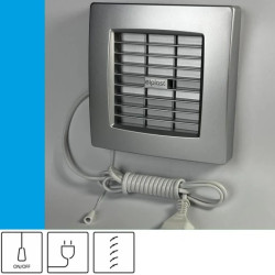 Wentylator domowy Atol 100ASF przewód z wtyczką, automatyczna żaluzja, fi 100 mm, kolor srebrny