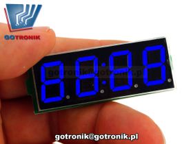 3w1 woltomierz + zegarek + termometr LED niebieski