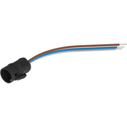 Connection cable, plastic, (L) 200 mm, black, for control and signal devices, 82-943.0200
