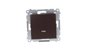 Simon 54 Łącznik Pojedynczy Z Podświetleniem, Szybkozłącza, Brąz Mat Dw1l.01/46