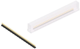 Pin header, 30 pole, pitch 2.54 mm, angled, black, SLLP5SMD03830SSM