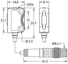 Czujnik dyfuzyjny Turck VS8APFF30Q3 3803476 1 szt.