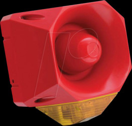 ASSB24120RAL Asserta Maxi AV, red, yellow lens, 120 dB, 24 V DC