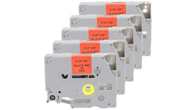 Taśma 5X Tze-421 Do Drukarki Brother 9Mm 8M Czerwona Taśma Czarny Nadruk /5Szt./