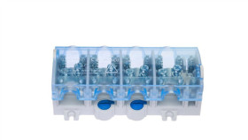 Odgałęźnik Instalacyjny 4P 4X25mm2/10X10mm2 Szary-Niebieski Obl 25/10-4 A13-6048