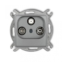 ICON Mechanizm gniazda abonenckiego RTV-SAT końcowego multimedialnego (Internet) srebrny metalik 7IGM