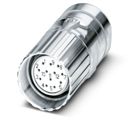 Złącze wielostykowe przemysłowe 16-pinowe M23 Montaż na kablu Gniazdo Phoenix Contact