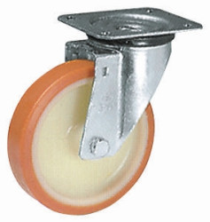 Koło samonastawne średnica kabla 100mm Płyta LAG 200kg wysokość całkowita 129mm