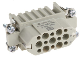 Wkładka złącza dużej mocy 15-pinowe HARTING 10A Żeński Proste