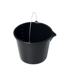 Wiadro budowlane 12L z uchwytem oraz lejkiem czarne CB-62296