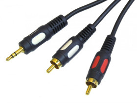 Przewód, kabel wtyk jack 3,5mm - 2x wtyk cinch 5m JKR50 łezka Vitalco