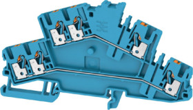 Multi level terminal block, push-in connection, 0.14-4.0 mm², 6 pole, 22 A, 8 kV, blue, 2531510000