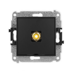 ICON Mechanizm gniazda pojedynczego RCA, bez pola opisowego (typu cinch - żółty, pozłacany) czarny mat 12IGRCABO-1