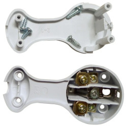 Wtyczka kątowa ultra płaska z uchwytem 16A z/u biała AEI-WKP-W