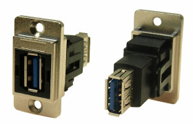 Złącze USB A to A Montaż na panelu Żeńskie do żeńskiego 3.0 2-portowe