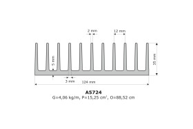 Radiator; A5724/18; naturalny; 180mm; żebrowany; 0,95K/W; 124mm; 35mm; Kęty