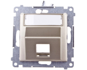Simon 54 Pokrywa gniazda teleinformatycznego pojedynczego RJ Keystone skośna złoty mat DKP1S.01/44