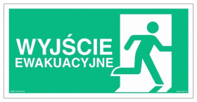 ZNAK - AC129 Wyjście ewakuacyjne w prawo 100 x 50 cm FS - Folia samoprzylepna foto.