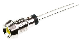 Lampka kontrolna do montażu panelowego 2.8V, Żółta 6mm LED Styk ołowiowy Marl