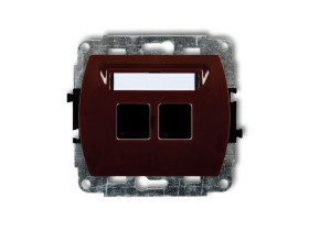 TREND Gniazdo multimedialne podwójne bez modułu (standard Keystone) brązowy 4GM-2P KARLIK