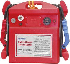 Kunzer Urządzenie rozruchowe AS 12-24/2000 Natężenie rozruchowe przy 12 V=2000 A Natężenie rozruchowe przy 24 V=1000 A