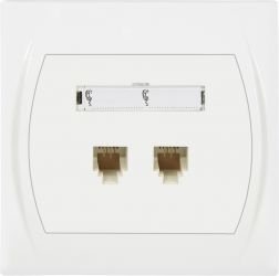 Gniazdo telefoniczne podwójne 2xRJ11, 4-stykowy
