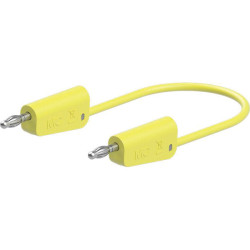 St&#xE4;ubli 641034-10024 LK-4N-F25 Test lead 100 cm yellow, stackable 4 mm plugs