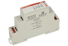 Przekaźnik; instalacyjny; elektromagnetyczny przemysłowy; RPI-1P-D12; 12V; DC; 1 styk przełączny; 16A; 250V AC; 16A; 24V DC; na