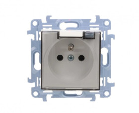 Simon 10 Gniazdo pojedyncze do wersji IP44 - bez uszczelki - klapka transparentna biały 16A szybkozłącza CGZ1BCU.01/11A