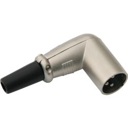 Wtyk mikrofonowy XLR 3-pin na kabel KĄTOWY