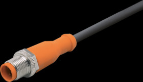 Sensor actuator cable, M12 cable plug, straight, A to open end, 4 pole, 1 m, PUR, black, 4 A, EVC556