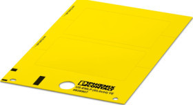 PVC device marker, (L x W) 53.7 x 84.9 mm, yellow, carrier card with 2 pcs, 0828907