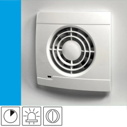 Wentylator domowy Vulkan VS100T+ klapka zwrotna, wyłącznik czasowy, kontrolka LED, fi 100 mm, kolor biały