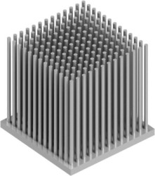 Pin heatsink, (L x W x H) 50 x 50 x 50 mm, 4.05 to 0.25 K/W, natural aluminum, 10006872