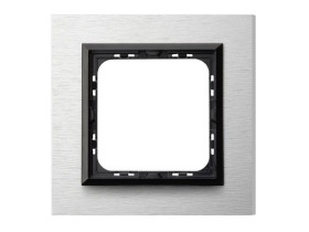 SONATA PRESTIGE Ramka 1 pojedyncza aluminiowa 4 mm szczotkowane aluminium + ramka czarna R-1RAC/62/25 OSPEL